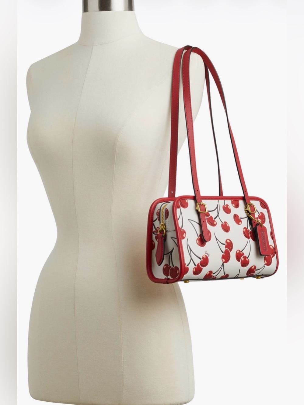 NWT Coach Originals Red Cherry-Print Swing Zip Shoulder Bag
